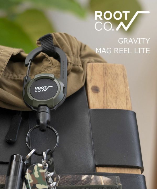 Root Co ルート ルートコー アウトドア 登山 キャンプ カラビナ リールキーホルダー マグネット内蔵型リールカラビナ Gravity Mag Reel Lite Bleu Comme Bleu ブルーコムブルー