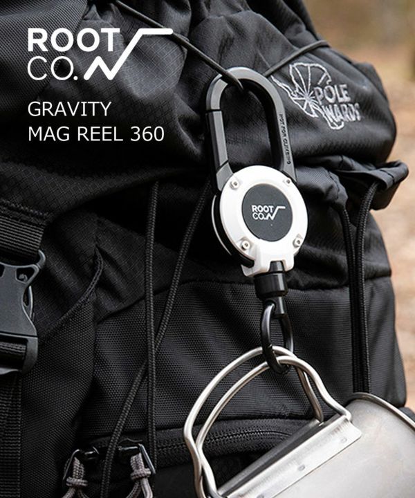 ROOT CO.(ルート/ルートコー) アウトドア 登山 キャンプ カラビナ リールキーホルダー マグネット内蔵型リールカラビナ GRAVITY  MAG REEL 360 | BLEU COMME BLEU(ブルーコムブルー)