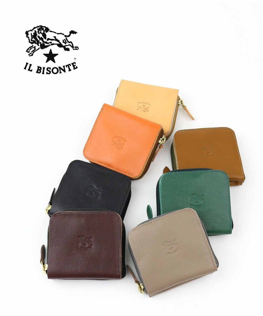 IL BISONTE(イルビゾンテ) ラウンドファスナー 二つ折り財布  