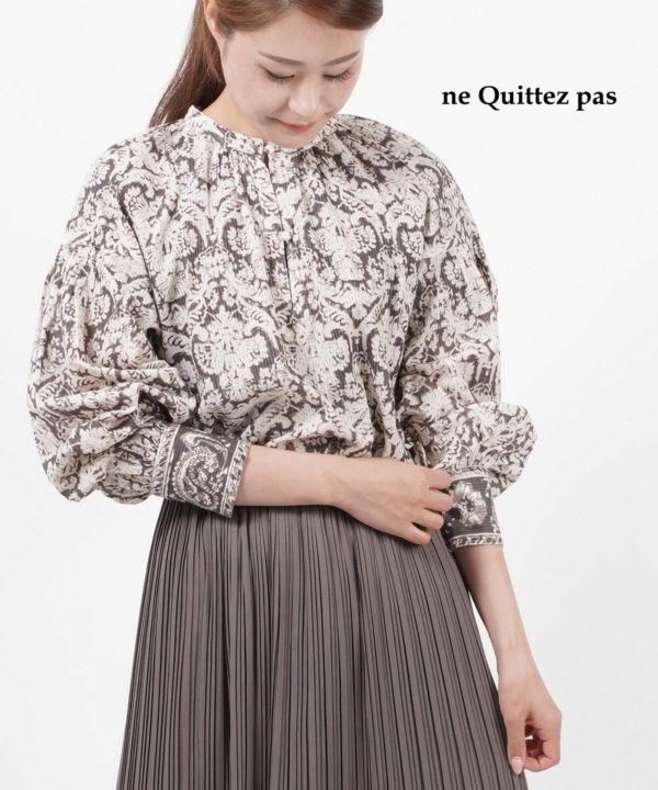 別注 ne Quittez pas/ヌキテパ エスニックプリント ブラウス 完売-