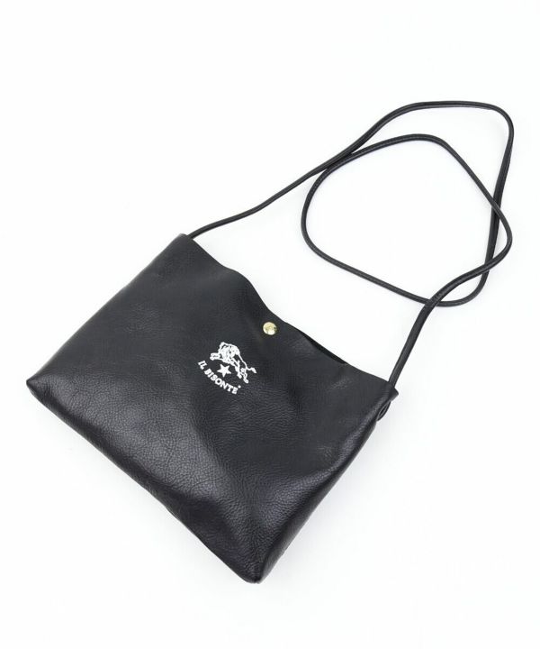 イルビゾンテ ショルダーバッグ ビックロゴ スクエア レザー ブラック 2WAY】スクエアレザーショルダーバッグ｜BIGI online store