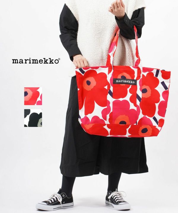 marimekko(マリメッコ), コットン ウニッコ柄 トートバッグ キャンバスバッグ PERUSKASSI PIENI UNIKKO