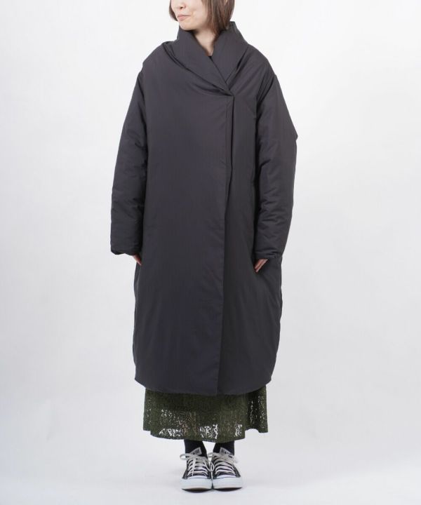 レープのダ ミズイロインド ロングダウンコート drape down coat