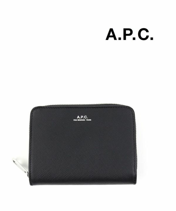 A.P.C.(アー・ペー・セー)カーフスキンレザー コンパクトウォレット ...