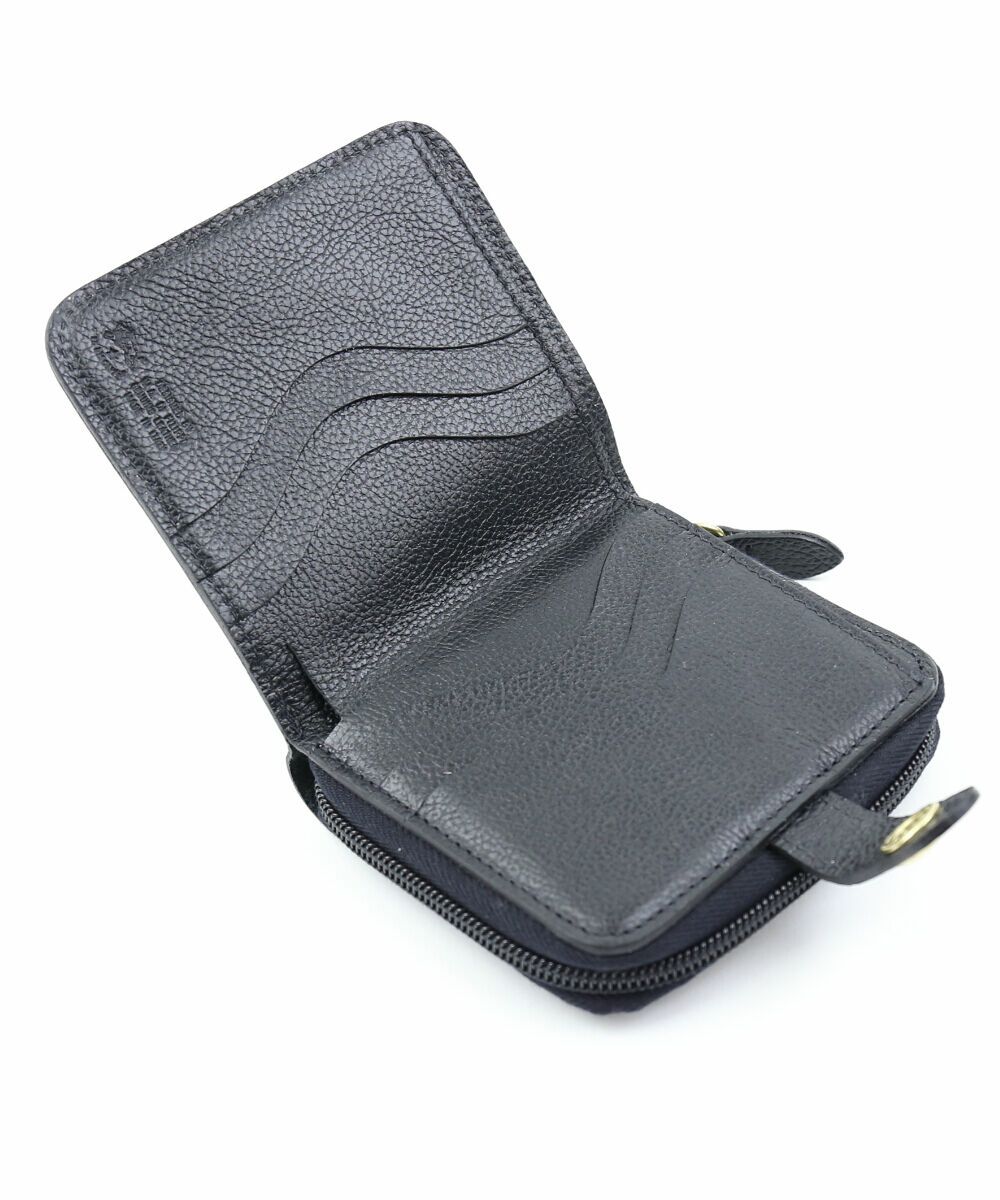 IL BISONTE(イルビゾンテ)レザー ラウンドファスナー 二つ折り財布 