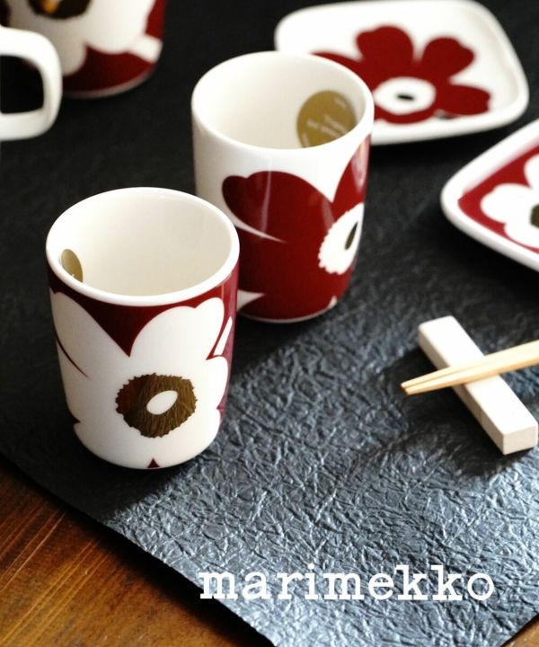 marimekko(マリメッコ), 日本限定 ウニッコ柄 ハンドルなし コーヒーカップ コップ 2個セット JUHLA UNIKKO COFFEE  CUP 1.8DL