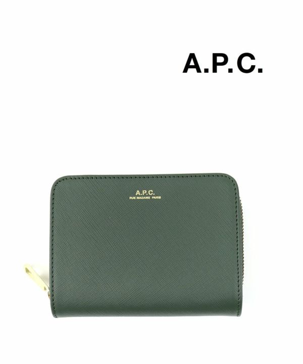 A.P.C.(アー・ペー・セー)レザー コンパクトウォレット 二つ折り財布 Emmanuelle | BLEU COMME BLEU(ブルーコムブルー)