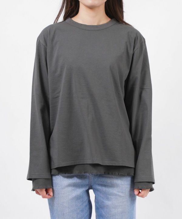 MEYAME(メヤメ), コットン ロングTシャツ 長袖カットソー DOUBLE LONG SLEEVE TEE ダブルロングスリーブT