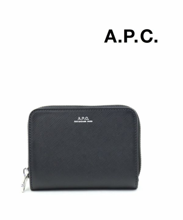 A.P.C.(アー・ペー・セー)カーフスキン エンボスレザー 二つ折り財布