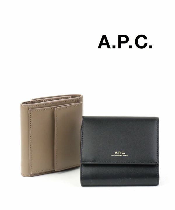 A.P.C.(アー・ペー・セー), レザー 三つ折り財布 コンパクトウォレット ミニ財布 Lois