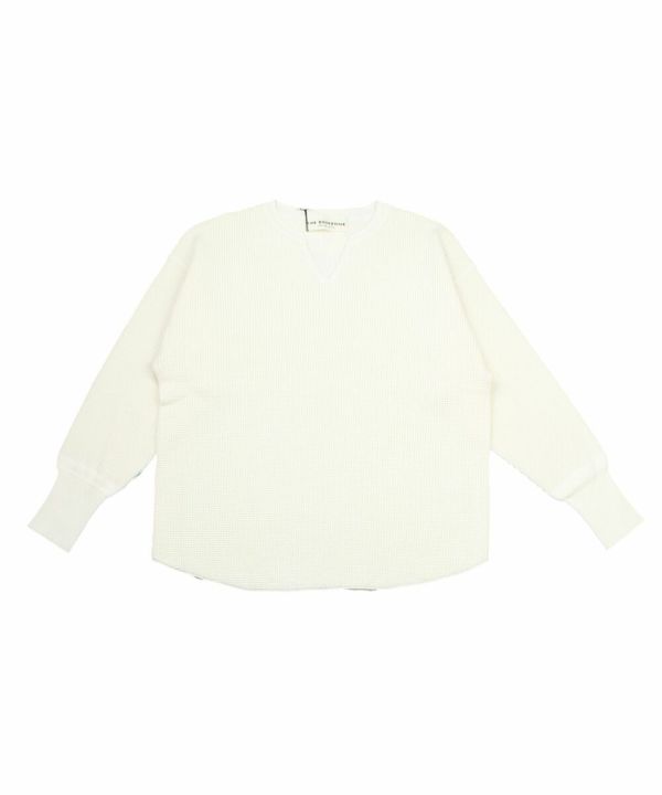 THE SHINZONE(ザ シンゾーン), コットンカシミヤ スキッパーデザイン ワッフルニットプルオーバー トレーナー COTTON  CASHMERE WAFFLE KNIT PULLOVER