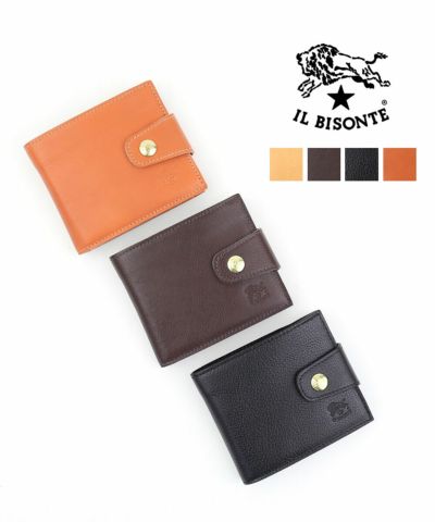 IL BISONTE(イルビゾンテ)レザー 二つ折り財布 ミニウォレット | BLEU