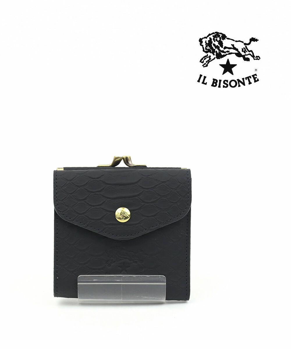 IL BISONTE(イルビゾンテ)日本限定 レザー パイソン柄型押し 二つ折り  