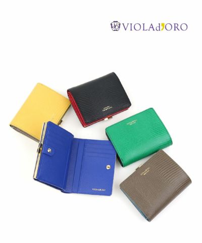 本物保証新品【新品未使用】ヴィオラドーロ　ポルタ　リザード型押しレザー 二つ折りL字型財布 小物