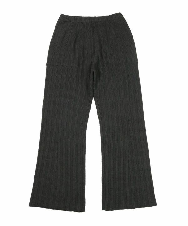 unfil(アンフィル), シルクコットン ブークレヤーン ニットパンツ イージーパンツ silk&coton boucle ribbed-knit  pants