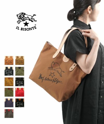 IL BISONTE(イルビゾンテ)コットンキャンバス×レザー 2WAY トート