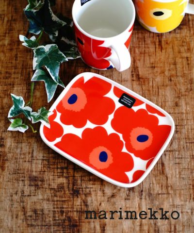 marimekko(マリメッコ)ウニッコ柄 スクエアプレート 角皿 UNIKKO 