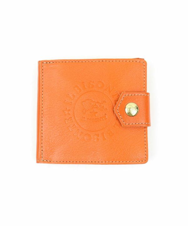 IL BISONTE(イルビゾンテ)レザー ビッグロゴ型押し 二つ折り財布