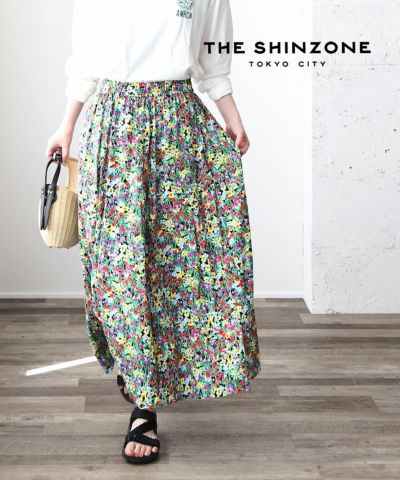 THE SHINZONE(ザ シンゾーン) フラワープリント 花柄 ロングスカート