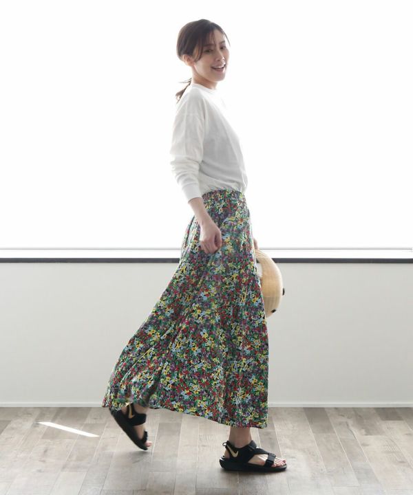 THE SHINZONE(ザ シンゾーン), フラワープリント 花柄 ロングスカート プリントスカート FLASHY FLOWER SKIRT