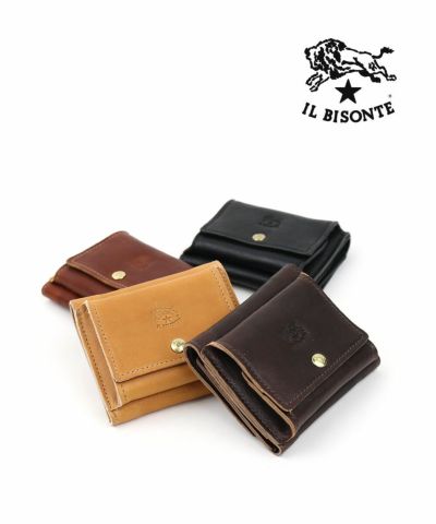IL BISONTE(イルビゾンテ)ロゴエンボスドレザー 二つ折り財布