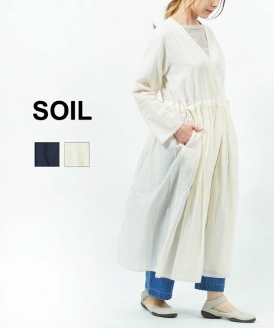 売り限定ソイル SOIL 1.6万円 布帛　薄手　春夏　長袖　シャツワンピースｂ2DE Mサイズ