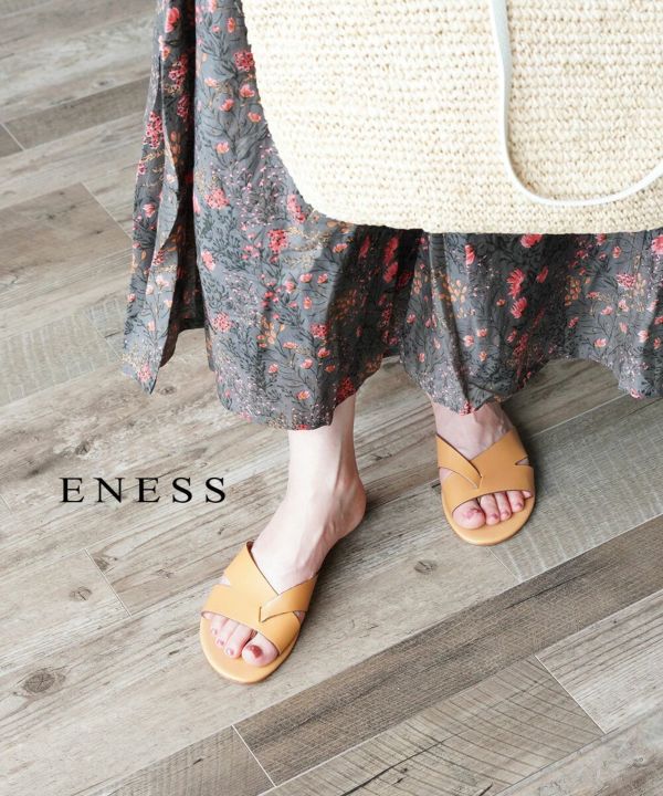 eness(エネス), レザー フラットサンダル トングサンダル