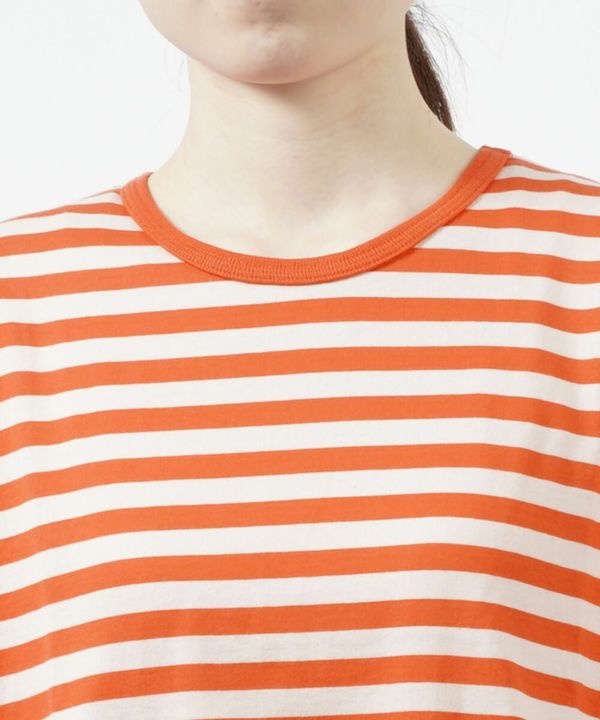 marimekko(マリメッコ), コットン クルーネック 5分袖 半袖 ボーダーカットソー ビッグTシャツ TASARAITA JERSEY  JUMBO