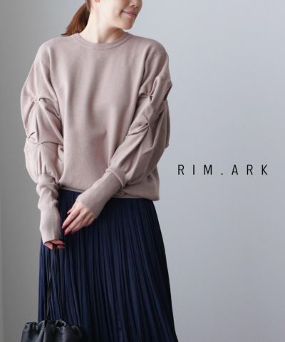 RIM.ARK(リムアーク)レーヨン混ニット レイヤード風 配色 ロング