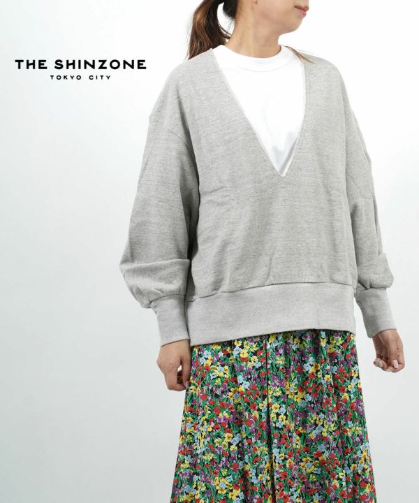 THE SHINZONE(ザ シンゾーン), コットン 裏毛 Vネック スウェットプルオーバー V-NECK SWEAT PULLOVER