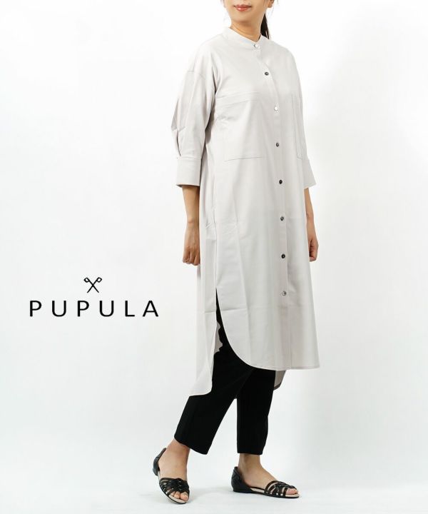 PUPULA(ププラ)アンドワープベーシック ロングシャツ ワンピース