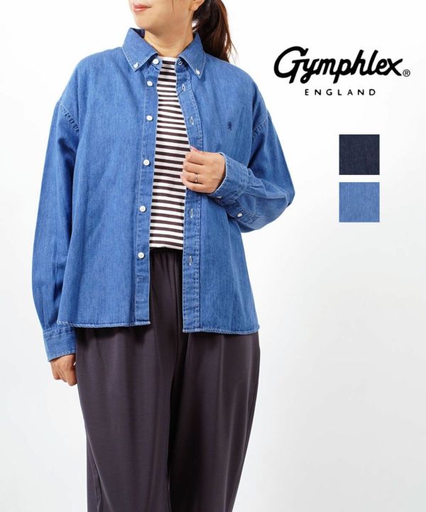 Gymphlex ジムフレックス BDデニムシャツ 16 日本製 インディゴ