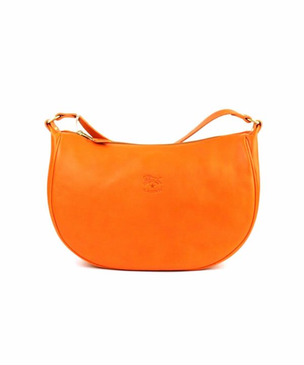 IL BISONTE(イルビゾンテ)レザー 半月型 ショルダーバッグ L | BLEU