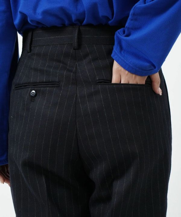 24fw チョークストライプ スラックス T/Rチョークストライプスラックス