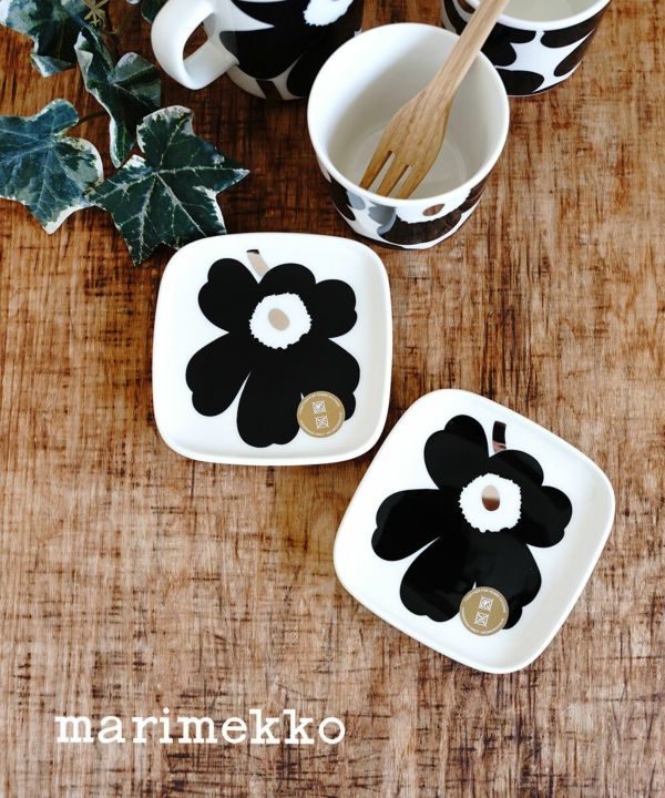 marimekko(マリメッコ), スクエアプレート UNIKKO PLATE 10×10CM 2PCS