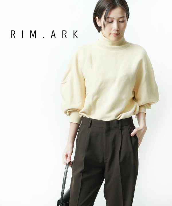 RIM.ARK(リムアーク), ドルマンスリーブ タートルネック ワイドニット Dolman wide knit tops
