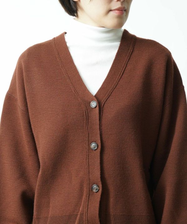 THE SHINZONE(ザ シンゾーン), ウール Vネック ボリューム袖 カーディガン ケープリンニットカーディガン CAPELIN KNIT  CARDIGAN