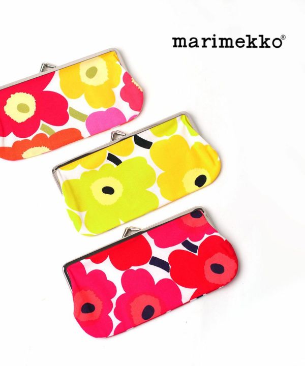 marimekko(マリメッコ) ミニウニッコ柄 横長 がま口ポーチ