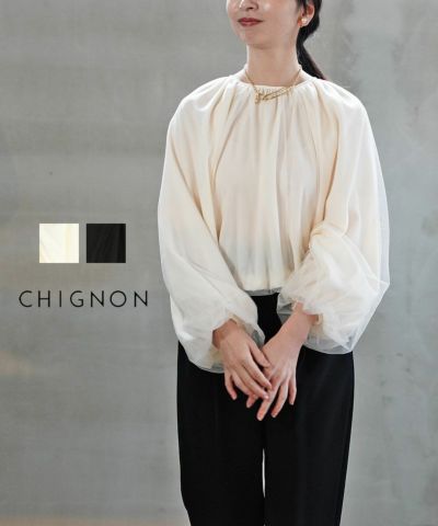 CHIGNON(シニヨン)タックデザインブラウス | BLEU COMME BLEU(ブルー