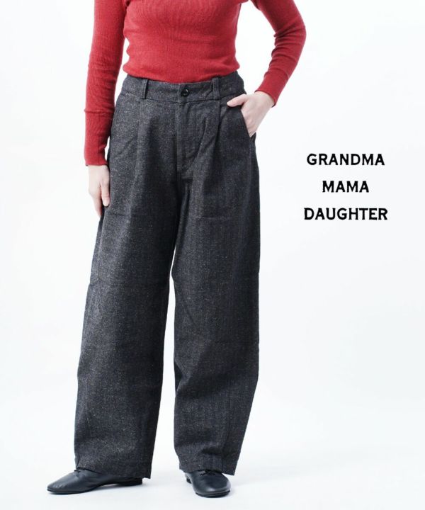 GRANDMA MAMA DAUGHTER by KATO'(グランマ・ママ・ドーター), ヘリンボーン バルーンパンツ ワイドパンツ