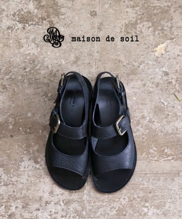 メゾンドソイル　レザー クロスストラップ サンダル maison de soil メゾン ド ソイル レザー メッシュ バック