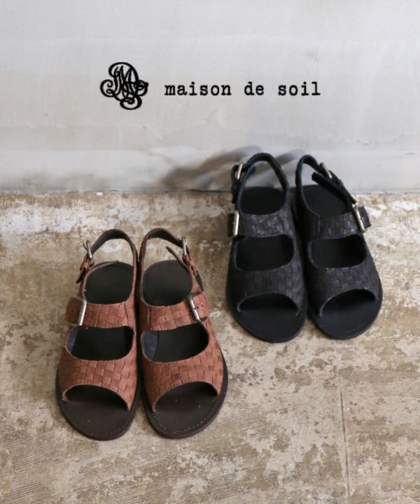 maison de SOIL(メゾン ド ソイル), レザー ストラップサンダル INTRECCIO STRAP SANDAL