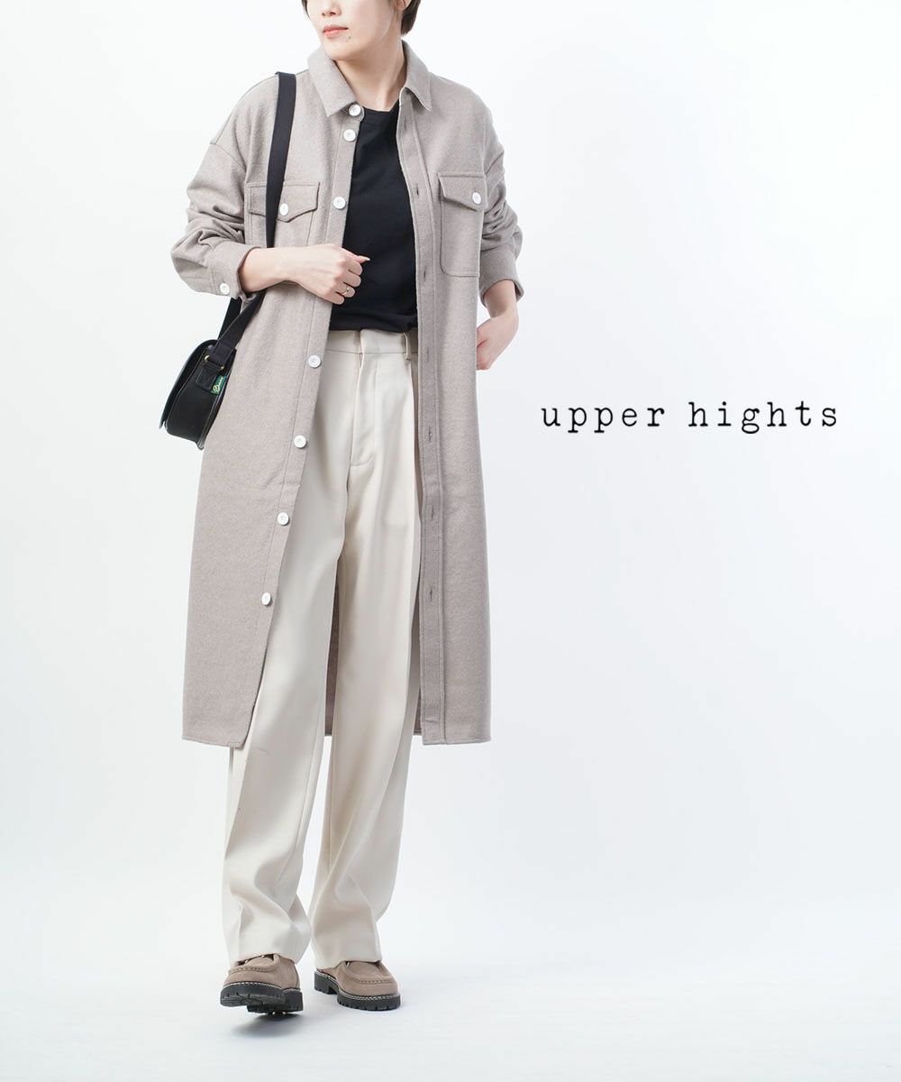 upper hights(アッパーハイツ)ウールジャージー CPOロングシャツ 