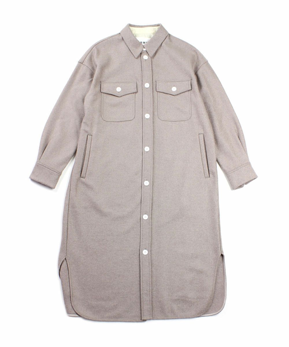 upper hights(アッパーハイツ)ウールジャージー CPOロングシャツ  