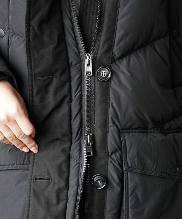 WOOLRICH(ウールリッチ), コヨーテファーフード付き ダウンジャケット ロゴパーカ LOGO PARKA