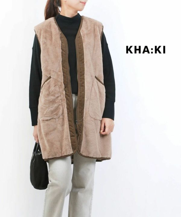 kha:ki(カーキ)エコファー ミドルライナー ベスト ECO FUR LINNER VEST