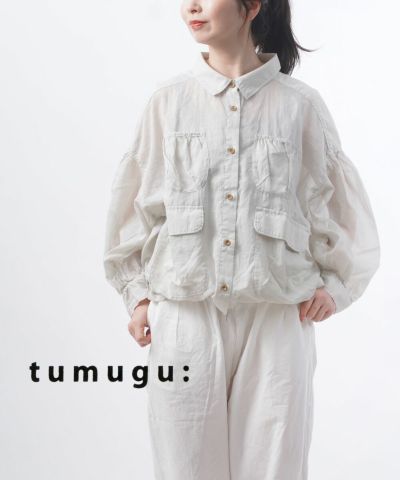 tumugu(ツムグ)コットンラミー スラブローン シャツジャケット ...