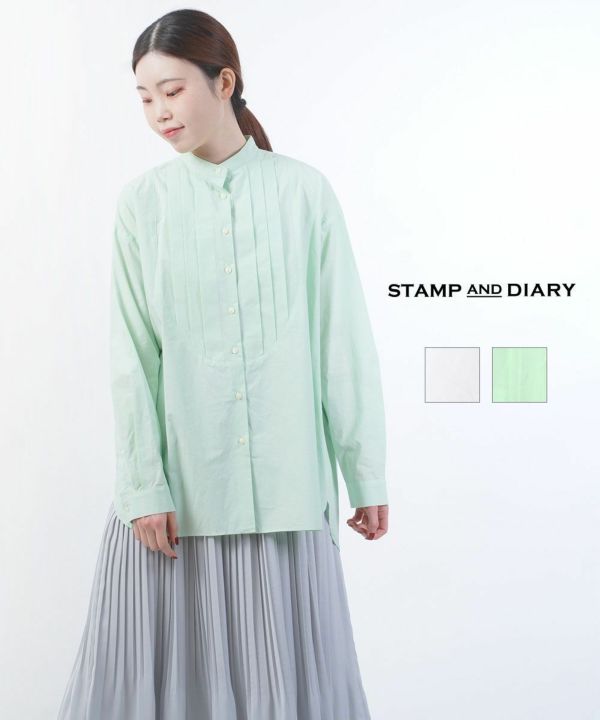 STAMP AND DIARY(スタンプアンドダイアリー), スタンドカラータックシャツ