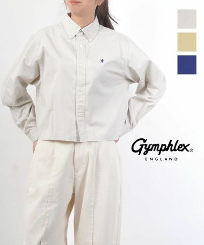 Gymphlex美品ショートボタンダウンシャツ フレンチブルー★ジムフレックス GYMPHLEX ジムフレックス ショートボタンダウンシャツ SOLID