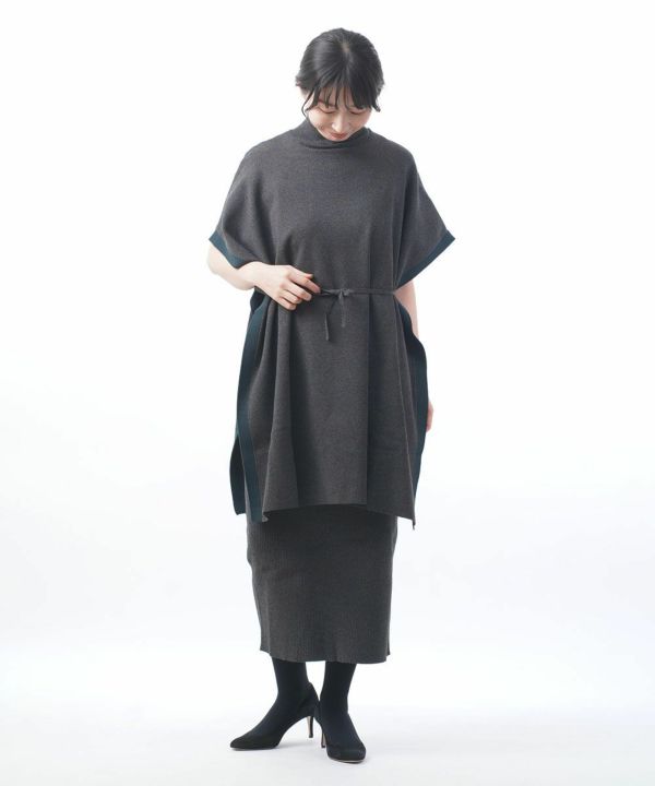 RIM.ARK(リムアーク), レイヤード風 配色 ロングワンピース レイヤードニットワンピース Layered knit long OP